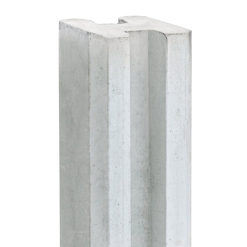 Betonpaal vlakke kop tussenpaal 'doorlopende sponning' grijs 10x10x275 cm