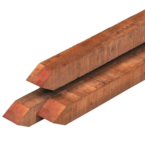 6,0x6,0x300 cm Azobe paal ruw gepunt