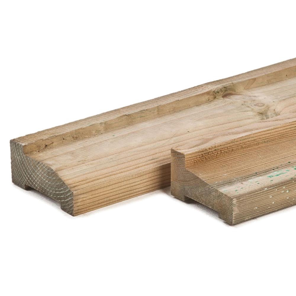 4,5x9,5x240 cm groen geïmpr. Vuren funderingsbalk