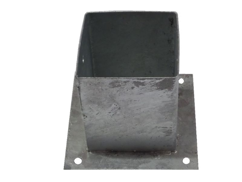 Paalhouder plaat 12,1x12,1x15 cm verzinkt