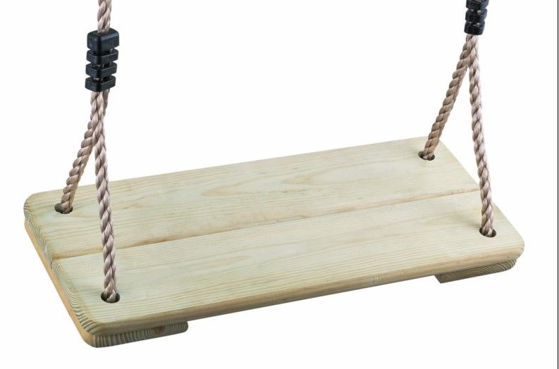 Groen geïmpr. Grenen schommelzitje 1,6x19x45 cm incl. L200 cm touw