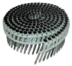 Rolnagels zwart 2,5-2,7 x 50 ring bollenskop gevlakt RVS, plastic verbonden 16 graden (200 per rol)