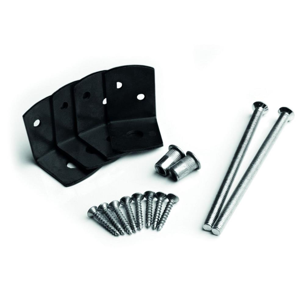 Betonpaal bevestigingsset RVS (4 stuks) zwart gepoedercoat voor 10x10 cm palen t.b.v. betonschutting