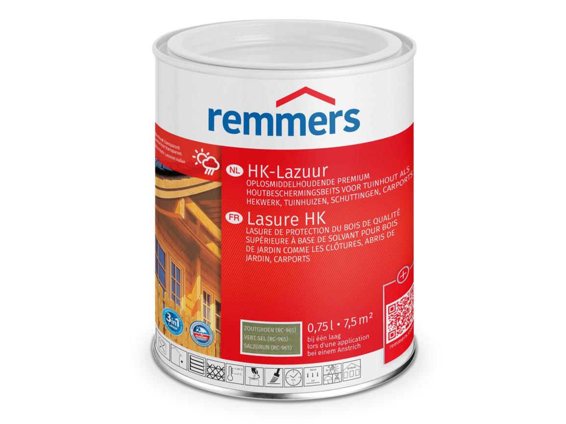Zoutgroen 2,5 liter HK-Lazuur Remmers 0,75 liter