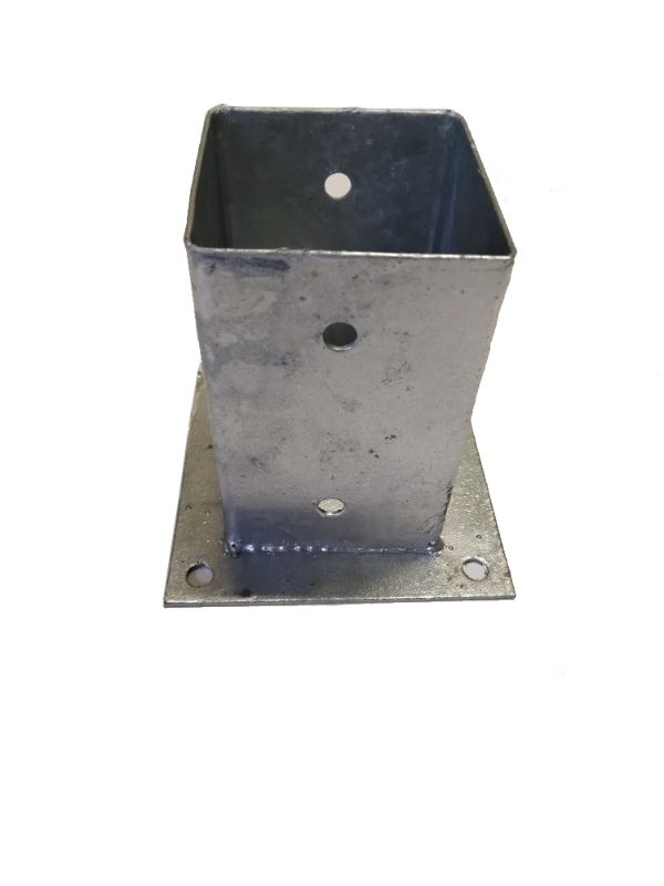 Paalhouder plaat 9,1x9,1x15 cm verzinkt