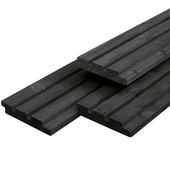 1,8x14,5x540 cm Red Timber Vuren Triple Deens rabat halfhouts zwart geborsteld 70% PEFC