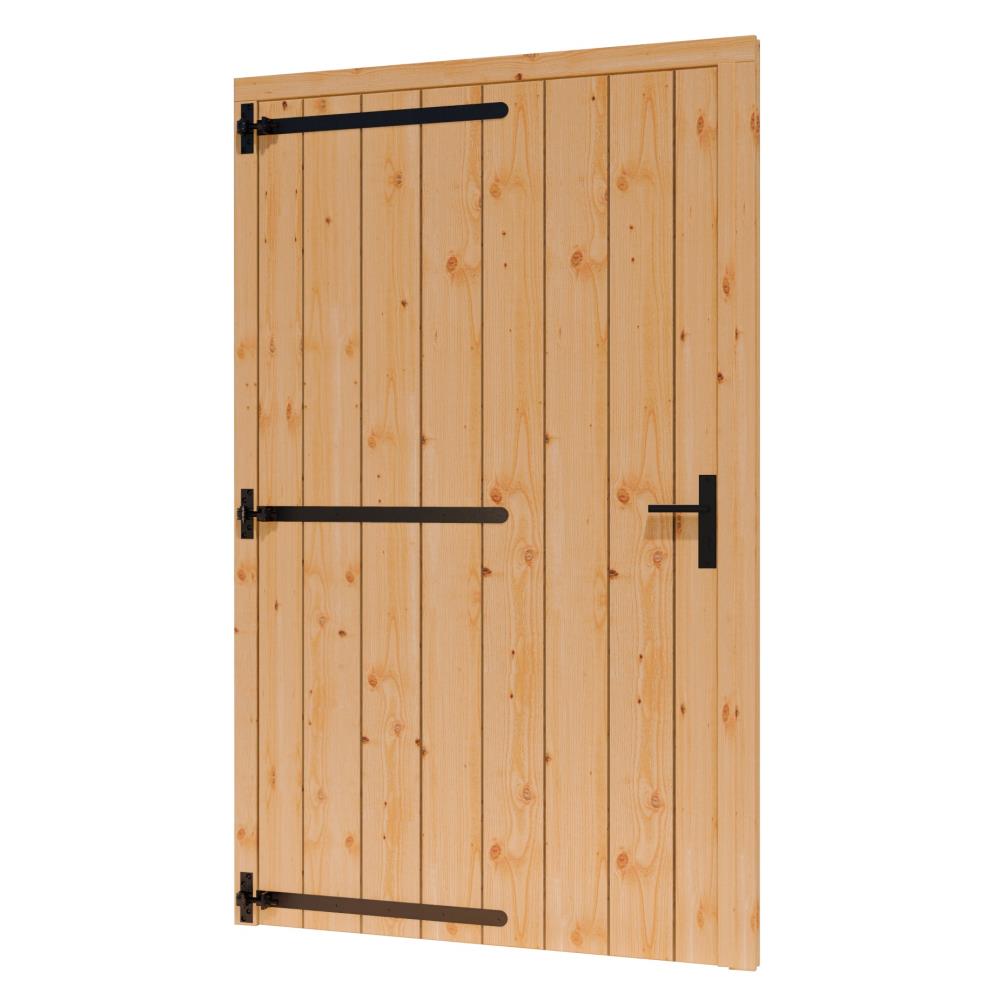 Douglas blank Opgeklampte deur XL enkel + kozijn B133,4x220 cm incl. hang-/sluitwerk zwart gecoat