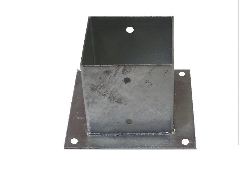 Paalhouder plaat 14,5x14,5x15 cm verzinkt