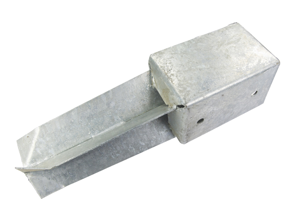 Korte paalhouder 9,1x9,1x35 cm verzinkt