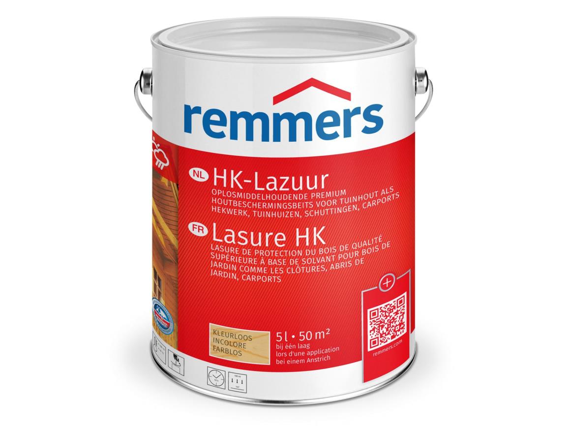 HK Lazuur Leemgrijs 3 in 1 plus dekkend 2,5 liter Remmers