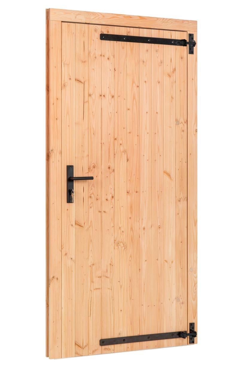 Douglas enkele dichte deur B100 x H205 cm buitenmaat, rechtsdraaiend