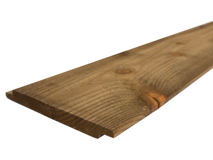 1,8x19,5x300 cm groen geïmpr. Douglas lipverbinding 1 zijde fijnbezaagd 70% PEFC