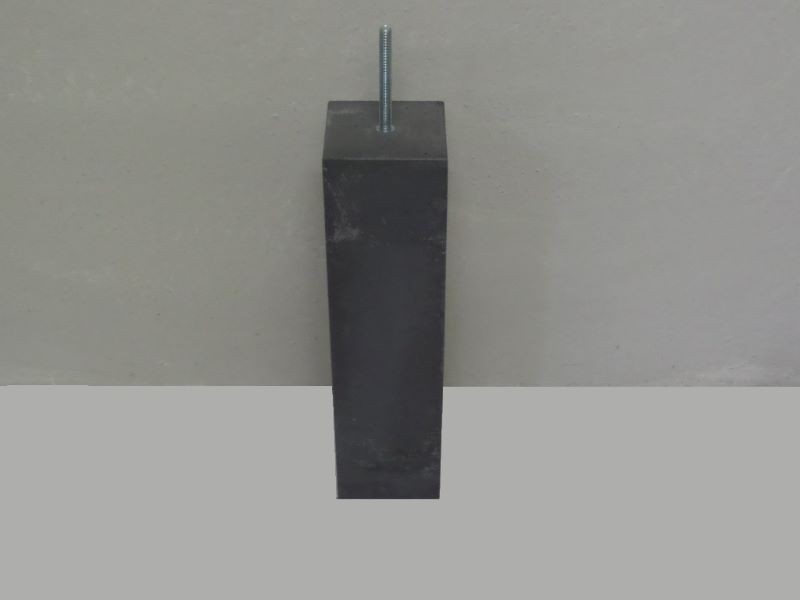 Betonpoer zonder facetrand 12x12 cm H58 cm antraciet