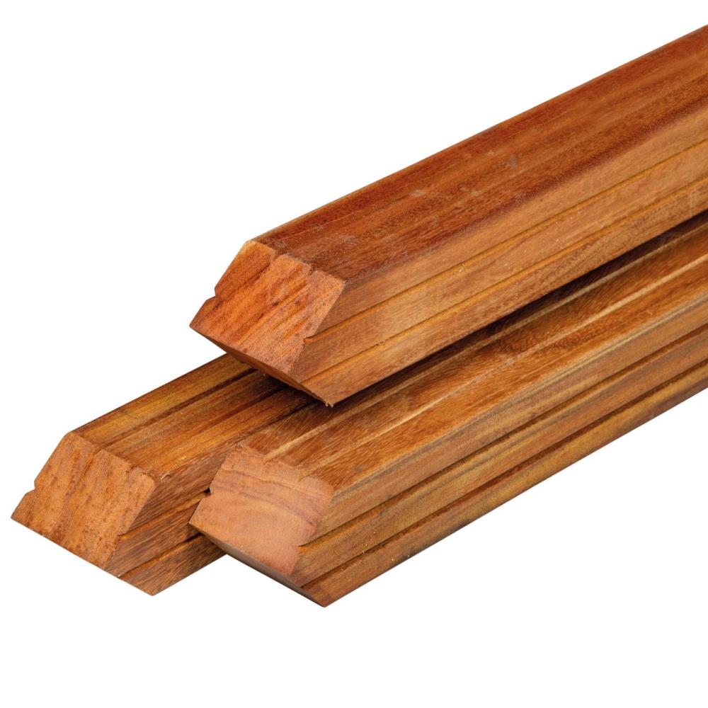 8,5x8,5x275 cm Azobé paal geschaafd met punt 8,5 cm, 8,5 cm, 275 cm