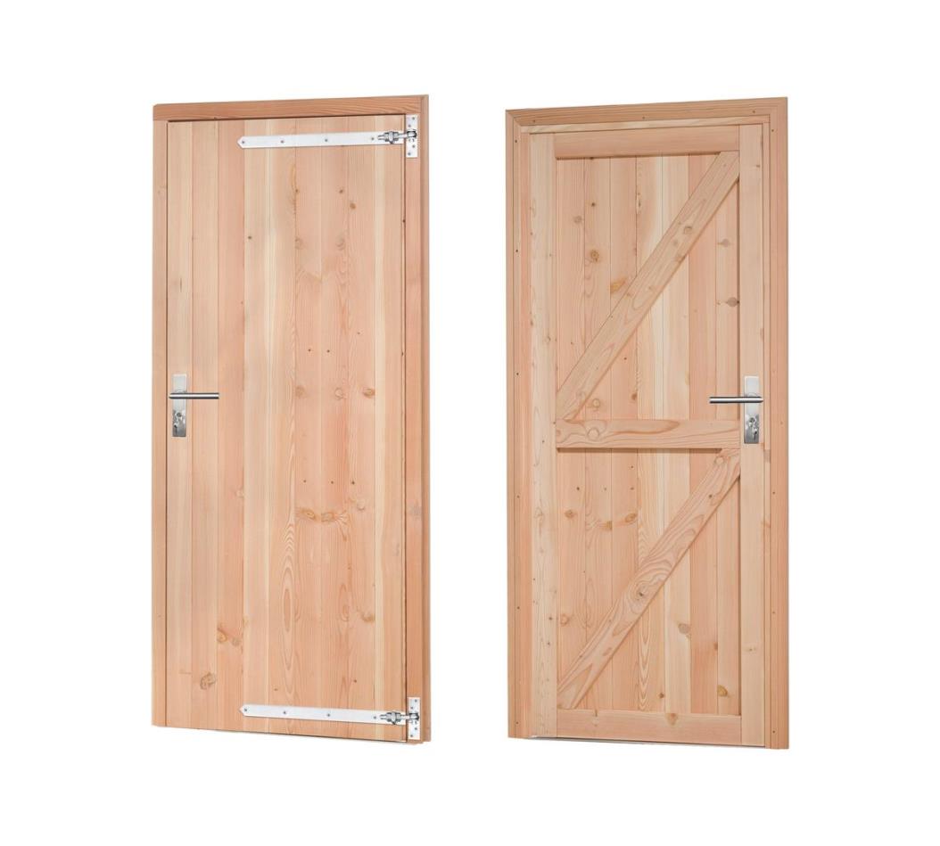 Enkele deur RD Douglas blank B90xH201 cm met kozijn en deurbeslag
