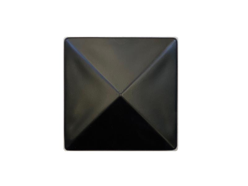 Piramide 7,1x7,1 cm zwart gepoedercoat paalornament
