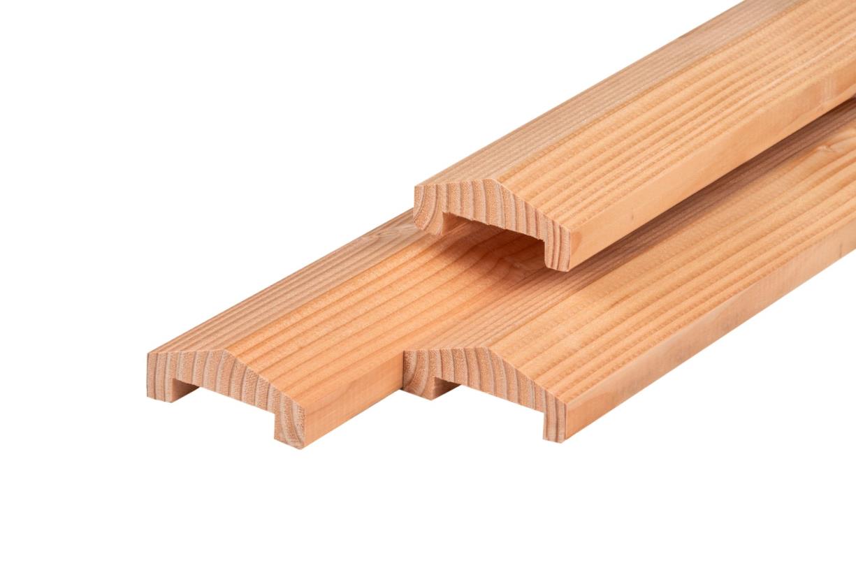 4,5x9,5x180 cm blank Douglas afdekbalk punt