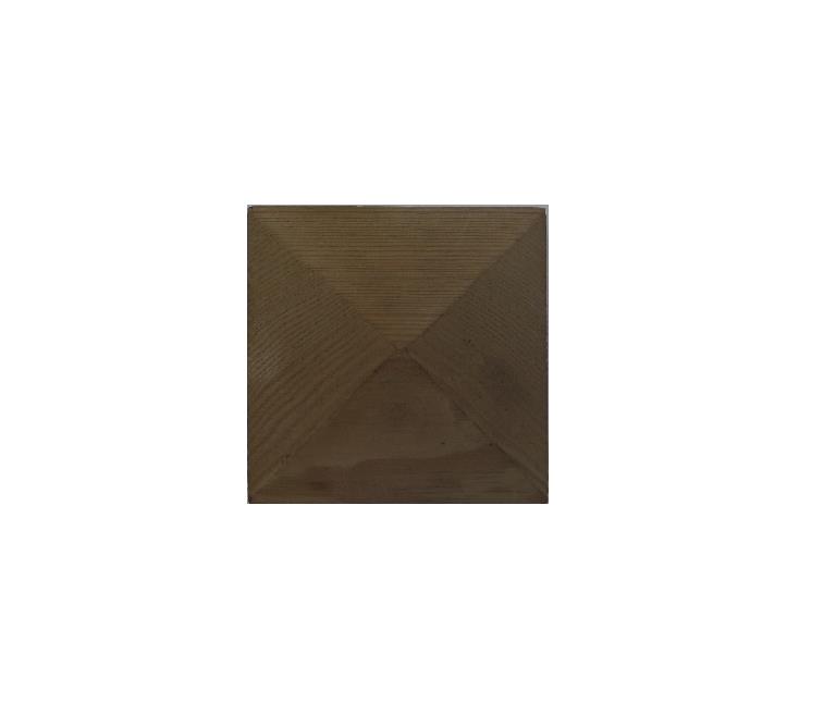 Piramide 8x8 cm hout gelijmd paalornament