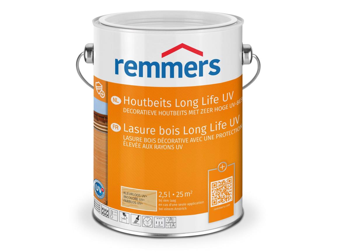 Houtbeits Long Life UV Kleurloos UV+ 2,5 liter Remmers