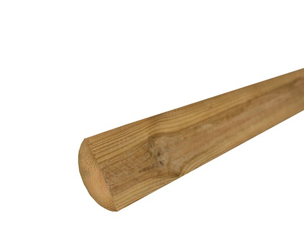 Ø7/300 cm groen geïmpr. Vuren gefreesd half rondhout OP = OP