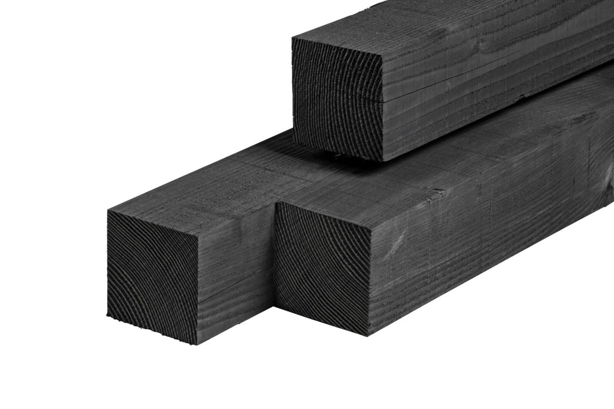 15,0x15,0x400 cm blank Douglas paal ruw zwart gedompeld 70% PEFC 15,0 cm, 15,0 cm, 600 cm, 70% PEFC