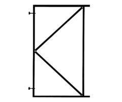 Poortframe 110x155 cm (2) zwart gepoedercoat