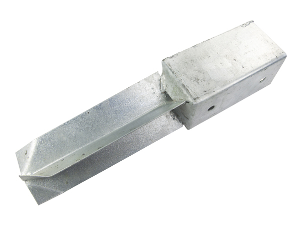 Korte paalhouder 7,1x7,1x35 cm verzinkt