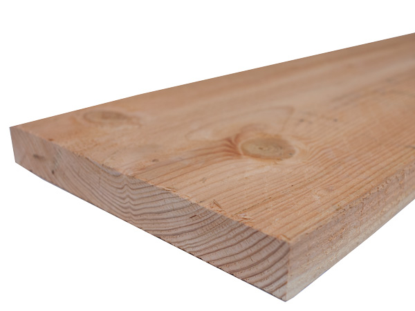 2,5x25,0x400 cm blank Douglas plank ruw 70% PEFC 2,5 cm, 25,0 cm, 500 cm, 70% PEFC