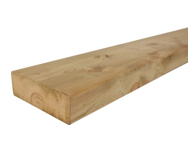 4,5x14,5x400 cm groen geïmpr. Vuren balk 70% PEFC