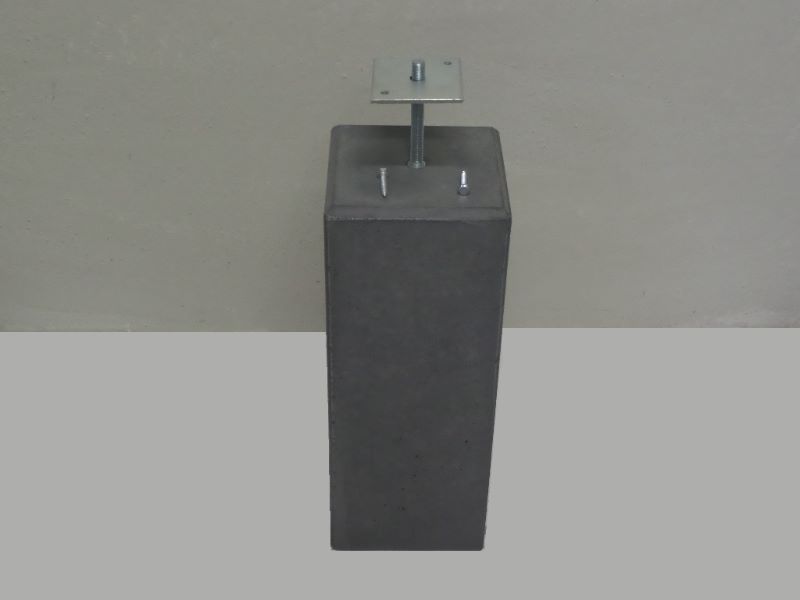 Betonpoer met facetrand + plaat 20,0x20,0 cm / 22,0x22,0 cm H58 antraciet (BET06P)