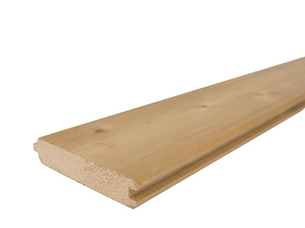 2,8x14,5x480 cm groen geïmpr. Vuren blokhutprofiel FSC Mix 70%
